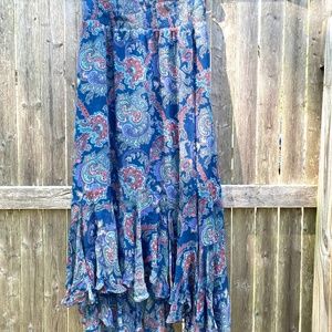 Paisley High Low Skirt